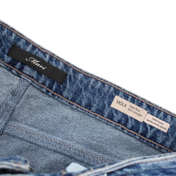 Mavi Viola High Rise Slim Straight Leg Vintage Organic Blue Jeans 32 NEW Denim - Picture 6 of 7